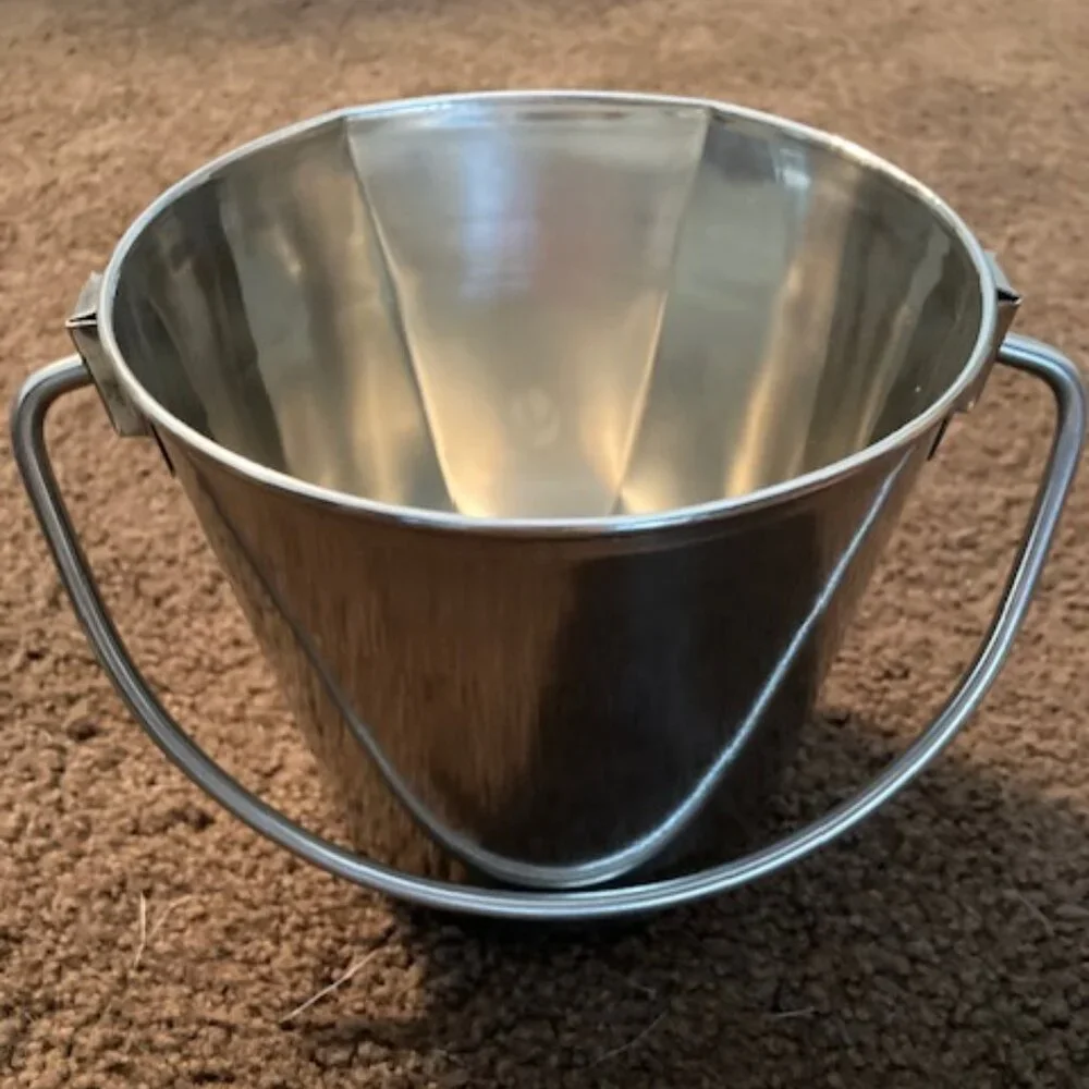 Advance Pet Product Stainless Steel Flat Bucket, 1 Quart Flat